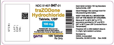 51407-947-01lb (Trazodone HCl 100mg 100ct)